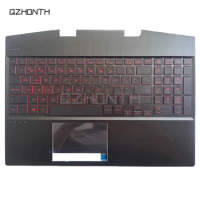 New For HP Omen 15-DH Palmrest Upper Case with Red Backlit Keyboard 15.6"