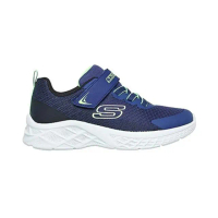 【SKECHERS】Microspec II 大童 慢跑鞋 運動 休閒 魔鬼氈 緩震 深藍(403924LNBLM)