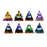 Crystal Energy Tower Healing Reiki Chakra Pyramid Ogan Crushed Stone Decoration