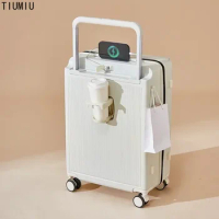 20"22"24"26 Inch Luggage Thickened Trolley Case Multifunctional Ladies Wide Trolley Boarding Box Rolling Suitcase 트렁크를 굴리다