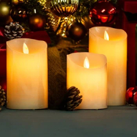 1pc Flameless Votive Candles with Moving Flame Battery Operated LED Pillar Candles for Wedding,Christmas,Halloween Festival