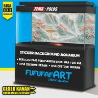 sticker wallpaper background aquarium belakang 3d tema gambar pemandangan 3d CT