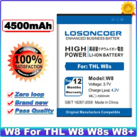 LOSONCOER 4500mAh Li-ion Battery Replacement For THL W8 Battery W8s W8+ W8 Beyond Smart Phone