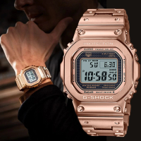【CASIO 卡西歐】G-SHOCK 太陽能藍芽連線電波手錶 畢業禮物(GMW-B5000GD-4)