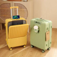 Rolling Luggage 20 22 24 Inch Suitcase Multi-functional Charging Travel Trolley Case Password Box carry on luggage with wheels