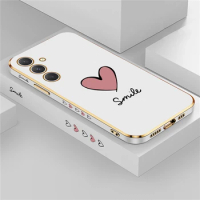 Pattern Smile Soft Case For Samsung Galaxy A54 A53 A52 A34 A33 A23 A13 A04E A14 A22 A72 A73 Plating Shockproof Silicone Cover