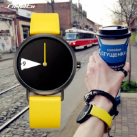 Sinobi Hot Women Watch Creative Wristwatch Ladies Watch Rotate Yellow Leather Band Wristwatches Clock Montres Femme Reloj Mujer