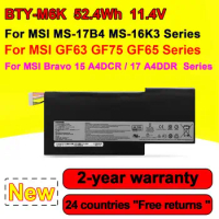 11.4V 52.4Wh 4600mAh BTY-M6K Laptop Battery For MSI MS-16K3MS-17B4 GF65 GF75 GF63 Bravo 15 A4DCR 17 A4DDR Series In Stock