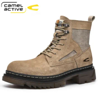 Camel Active Men Boots Autumn &amp; Winter Fashion Shoes Men Casual Boots Men New Lace-up Leather Comfy Durable Outsole Men's Boots