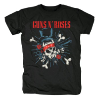 Men Cotton T Shirt Summer Brand Tshirt Guns N Roses Bullet Logo Black Men'S Graphic T-Shirt Brand Tee-shirt Homme Tops