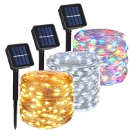 Solar Lights String LED Coppwer Wire Fairy Outdoor Garden Solar Lamps Patio Camping Garden Party Christmas Tree decoration Lamps