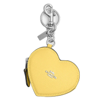【COACH】溫暖黃心型立體馬車鑰匙零錢包(CP368 SVS9V)