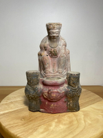 清代 柴燒 瓷造窯  塑雕像，土地公，香爐燭插一套，福德正神