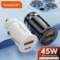 Toocki 45W Car Charger Fast Charging PD QC3.0 Type C USB C Car Phone Charger Adapter For iPhone 14 13 12 Pro Max Xiaomi Samsung