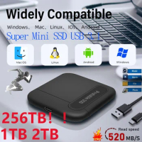 High-speed External Hard Drive 1TB Portable SSD 2TB/4TB Original Solid Hard Disk USB 3.1/Type-C interface for Desktop/Laptops