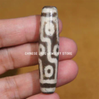 Ancient Tibetan DZI Beads Old Agate 9 Eye Totem Amulet Pendant GZI
