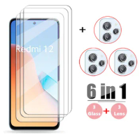 Full Gule Glass For Redmi 12 Tempered Glass For Redmi 12 Screen Protector Protective Phone Lens Film For Redmi 12