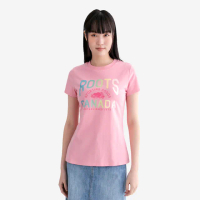 【Roots】Roots女裝- NATURE ATHLETICS SLIM 短袖上衣(亮粉色)