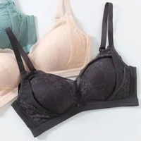 Young Curves Bra Lacey Collection Wireless Vest C02-100322 Black L