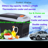 35L ac DC12,24V car auto portable camping picnic refrigerator freezer mini fridge cooler box thermoelectric cooler warmer