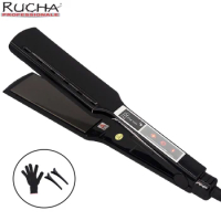 Hair Straightener Touch Screen MCH Wide Plate Black Brazilian Keratin Treatment Titanium 230℃ Professional Permanent Flat Iron