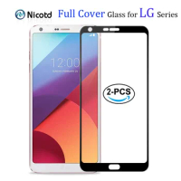 2-1PCS Full Cover Tempered Glass For LG G6 V20 V30 V40 V50 G8 G8S ThinQ W10 W30 K10 K30 K40S Stylo 5 9H Screen Protective Glass