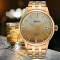 SEIKO 精工 Presage 金色啤酒雞尾酒機械錶 SRPK46J1/4R35-01T0Q - 40.5mm 不鏽鋼表帶