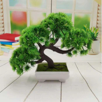 Pine Tree Bonsai Simulation Lifelike Japanese Juniper Model with Pot Bonsai Tree for Entryway Chests Drawers Bookcase Desk Decor