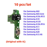 10Pcs/Lot USB Charger Dock Connector Charging Port Flex Cable For Samsung A02 A03 Core A10 A10S M15 M16 A11 A12 A12S A13 4G A20
