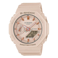【CASIO 卡西歐】G-SHOCK 雙顯女錶 樹脂錶帶 櫻花粉 防水200米 GMA-S2100(GMA-S2100-4A)