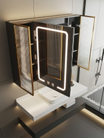 【浴室鏡】智能浴室鏡柜衛生間鏡子收納一體柜掛墻式單獨太空鋁長虹玻璃鏡箱