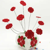 wfpfbec Cross Stitch DIY Embroidery Cross Stitching Semi-finished Crafts flower bottle and Pen holder Already cropped