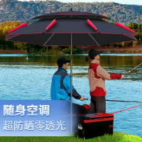 開發票 釣魚傘 萬向黑膠釣魚傘 牛津布超隔熱釣傘垂釣雨傘防暴雨萬向釣魚傘