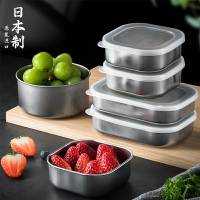 保溫飯盒 餐盒 便當盒 日本進口不銹鋼保鮮盒外帶便當盒飯盒冰箱專用水果收納盒冷凍神器日本 全館免運
