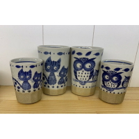 日本進口手握杯 壽司湯吞  フリーカッブ  ふくろう貓頭鷹🦉    わこ貓🐱