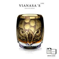 其他品牌 - VIANASA'S大師典藏款手工貓頭鷹江戶切子水晶酒杯個性酒杯子送禮