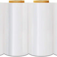 Stretch Wrap, 12 Inch x 1500 Feet, 90 Gauge, 8 Rolls, Clear Plastic Cling, Cast Hand Stretch Film Rolls, For Packing Pallets