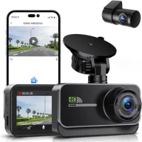 Dash Cam for Cars Car Camera Dash Cam 4K WIFI Camera for Car Front and Rear Dash Camera Wifi Dashcam Vehicle Black Box