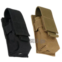 Military Tactical Single Pistol Magazine Pouch Knife Flashlight Sheath Airsoft Hunting Ammo Molle Pouchs Bag