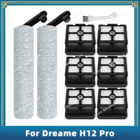 เข้ากันได้สำหรับ Dreame H12 Pro/ H12 Pro Plus เครื่องดูดฝุ่นเปลี่ยนอะไหล่ลูกกลิ้งแปรง Hepa กรองอุปกรณ์เสริม