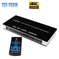 HDMI Switch 5x1 HDMI Audio Extractor Switcher 4Kx2K 3D 5 Port HDMI Audio Extractor Switch Converter for PS3, PS4