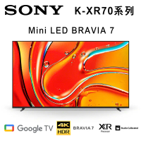 SONY BRAVIA 7 K-75XR70 75吋美規中文介面4K Mini LED智慧電視Google TV 保固2年