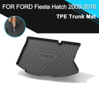 Car Rear Trunk Cover Mat Rubber TPE Waterproof Non-Slip Cargo Liner Accessories For Ford Fiesta Hatchback 2009-2016