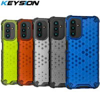 KEYSION Shockproof Armor Case for Samsung M52 5G M32 Transparent Honeycomb Phone Back Cover for Galaxy A13 5G A22 A03S A52S 5G
