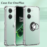one plus nord3 Silicone Transparent Case oneplus nord 3 Metal Stand Ring Cover oneplus nord ce 4g nord2 case oneplus nord ce 2