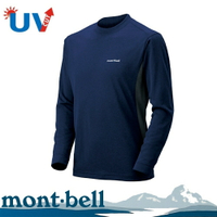 【Mont-Bell 日本 男款 WICKRON ZEO 長袖排汗T恤《靛藍》】1104938/圓領長袖/休閒衫/防曬