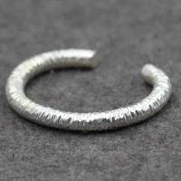S925 Sterling Silver Silver Bangle Thailand Chiang Mai Handmade Crafts Original Ethnic Style Men And Women Open Ended Bangle