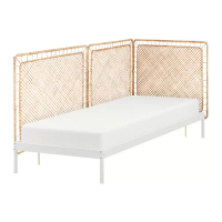 VEVELSTAD 單人床框附3個床頭板, 白色/tolkning 籐製, 90x200 公分