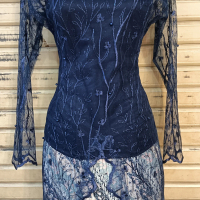 Kebaya Modern Wisuda Tunangan Sabrina Warna Biru Navy 180