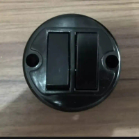 saklar seri broco OB hitam model jadul/saklar seri bulat broco hitam